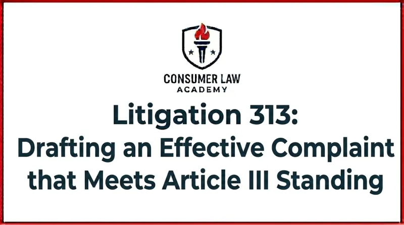 Litigation 313: Drafting an Effective Complaint that Meets Article III Standing