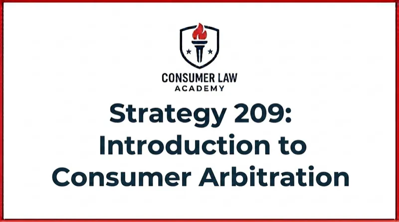 Strategy 209: Introduction to Consumer Arbitration 