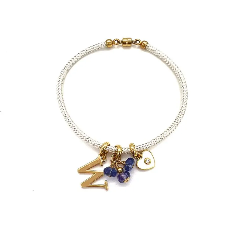 Isabella's Birthstone Initial Charm Bracelet