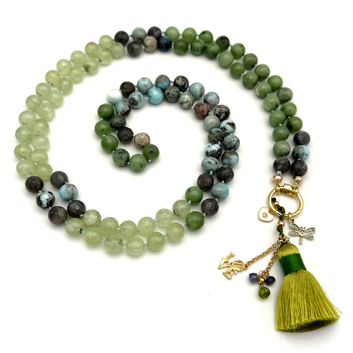 Elemental Frequency Necklace | Burmese Jade & Larimar