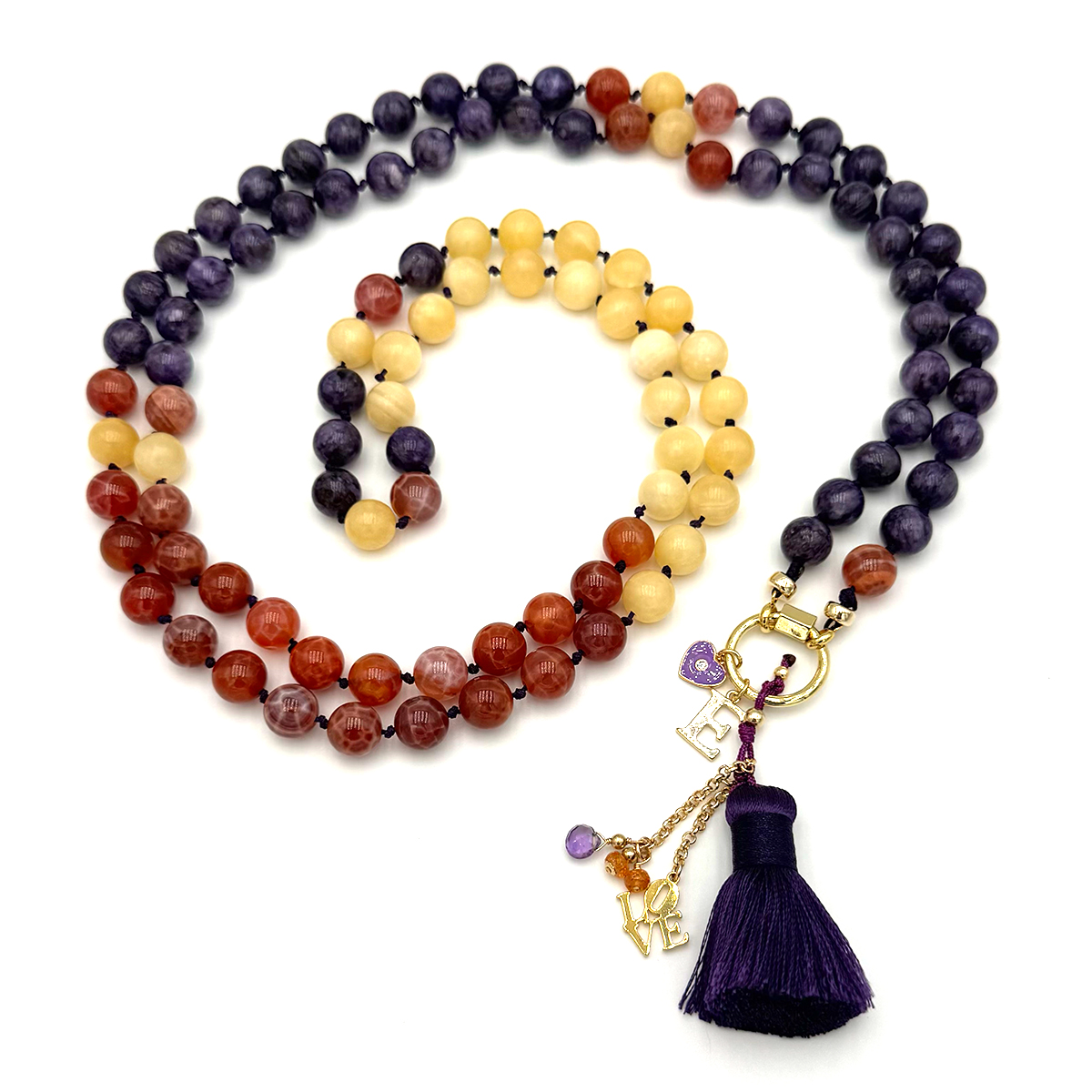 Elemental Frequency Necklace | Honey Jade & Charoite