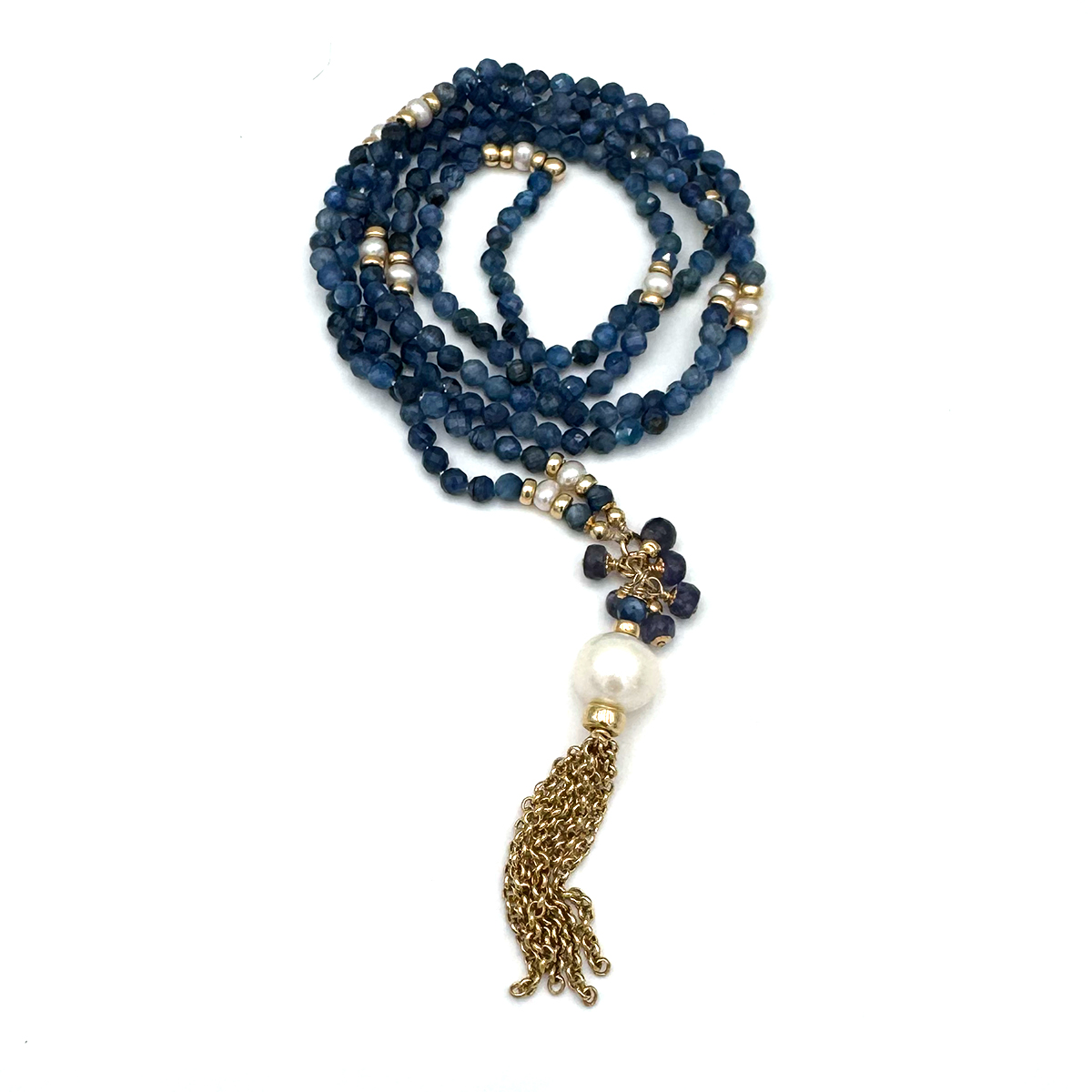 Elemental Luxe Necklace | Blue Sapphire & Pearl