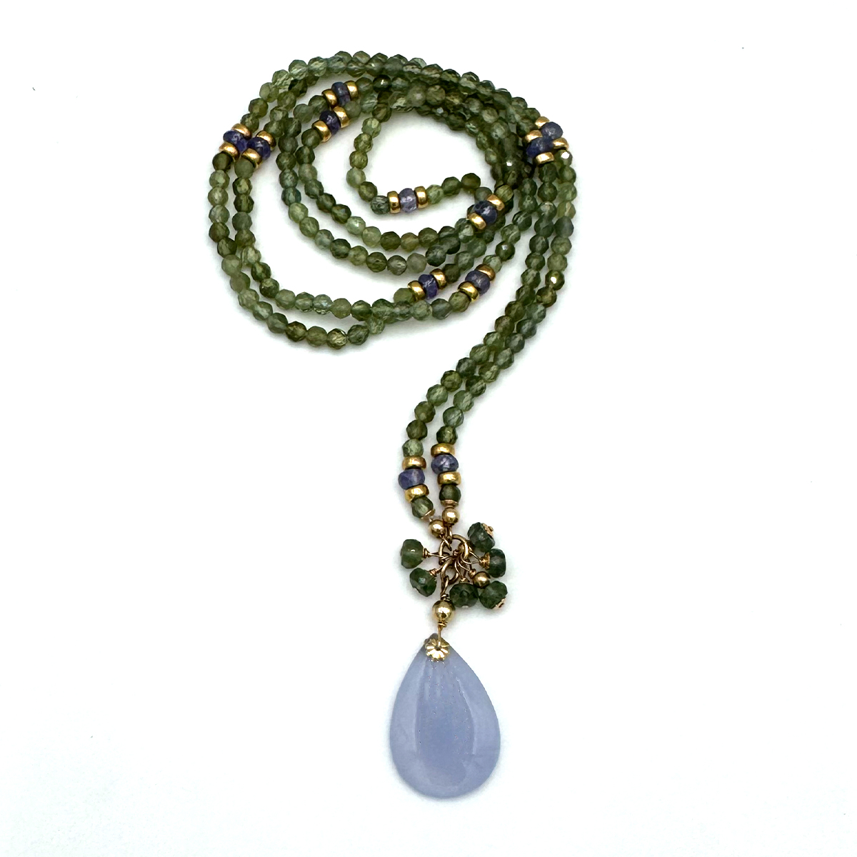 Elemental Luxe Necklace | Green Apatite & Tanzanite