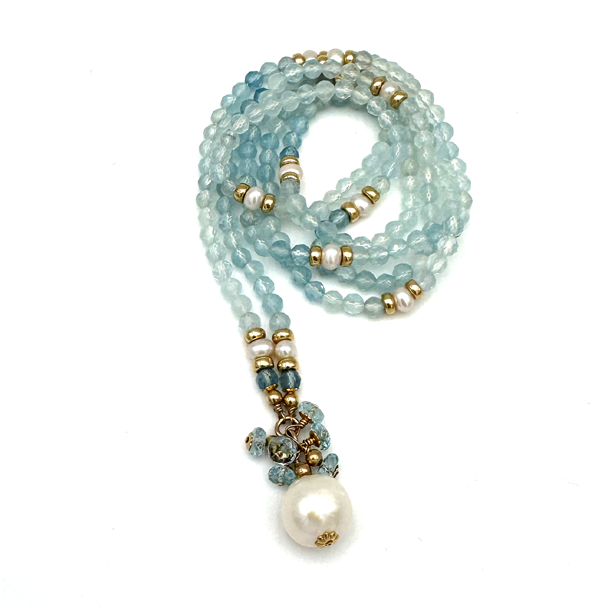 Elemental Luxe Necklace | Aquamarine & Pearl