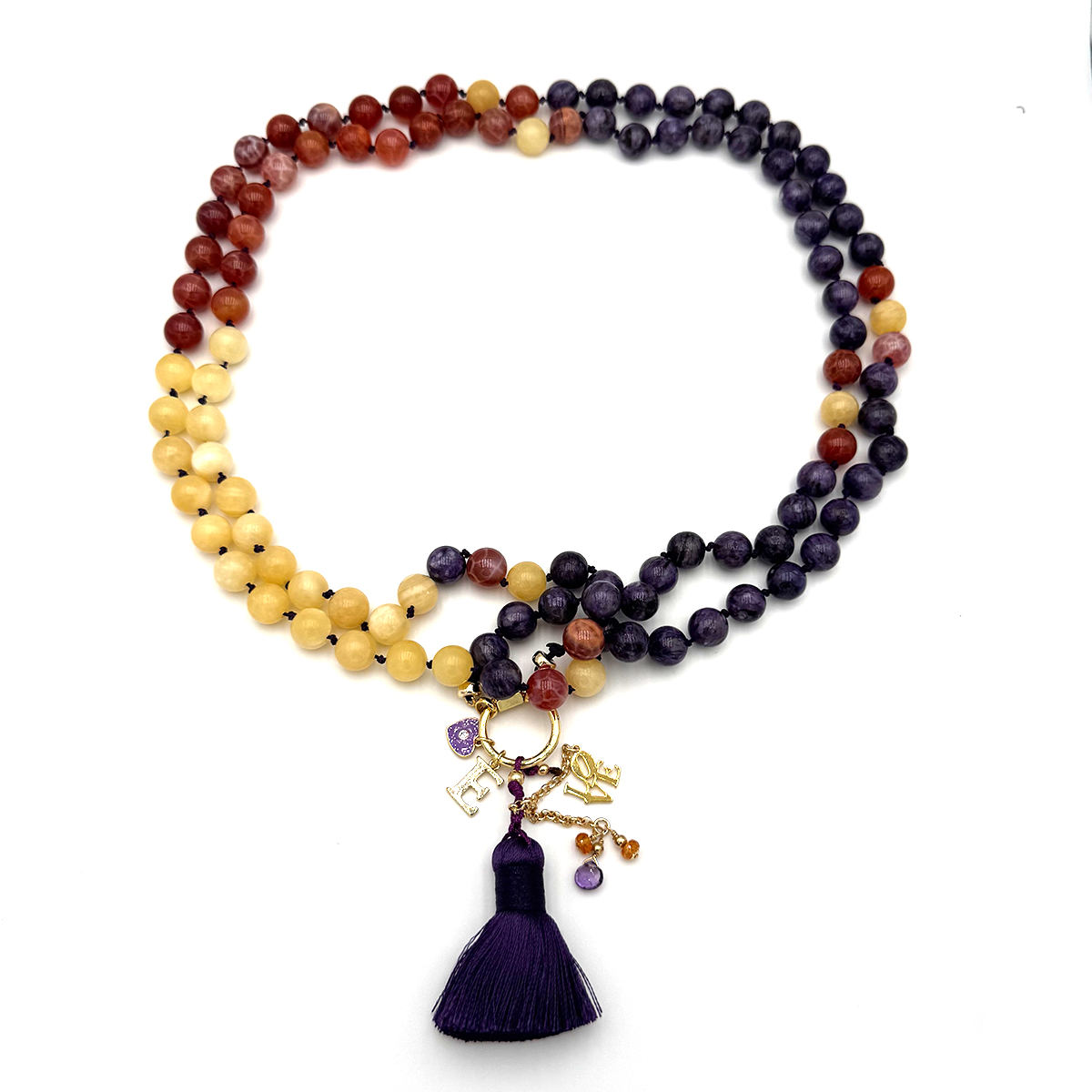 Elemental Frequency Necklace | Honey Jade & Charoite
