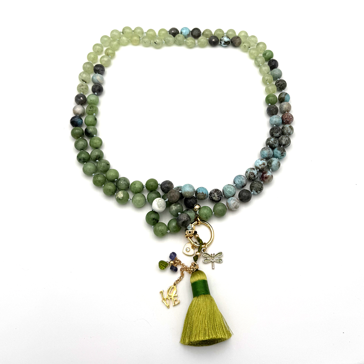 Elemental Frequency Necklace | Burmese Jade & Larimar