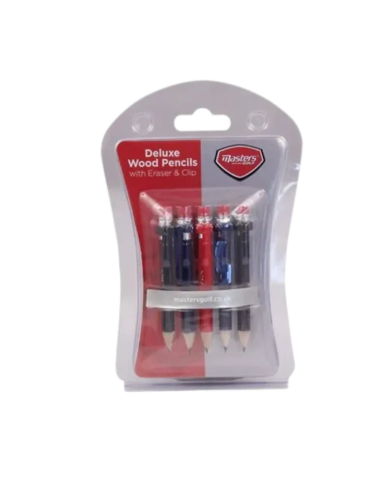 Masters Deluxe Wood Pencils with Clip & Eraser