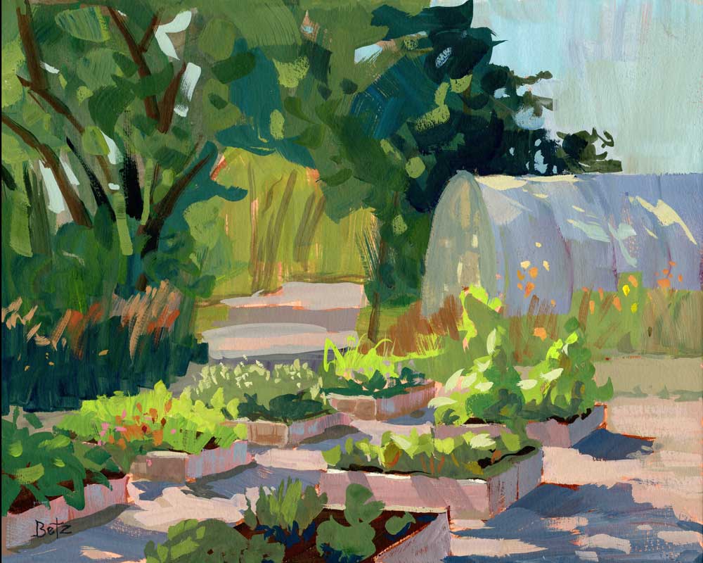 Summer Garden | Original Gouache Painting