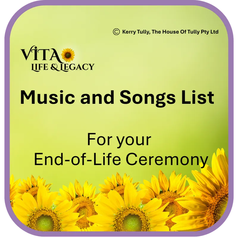 Music and Song List for End-of-Life Ceremonies (Digital Download)