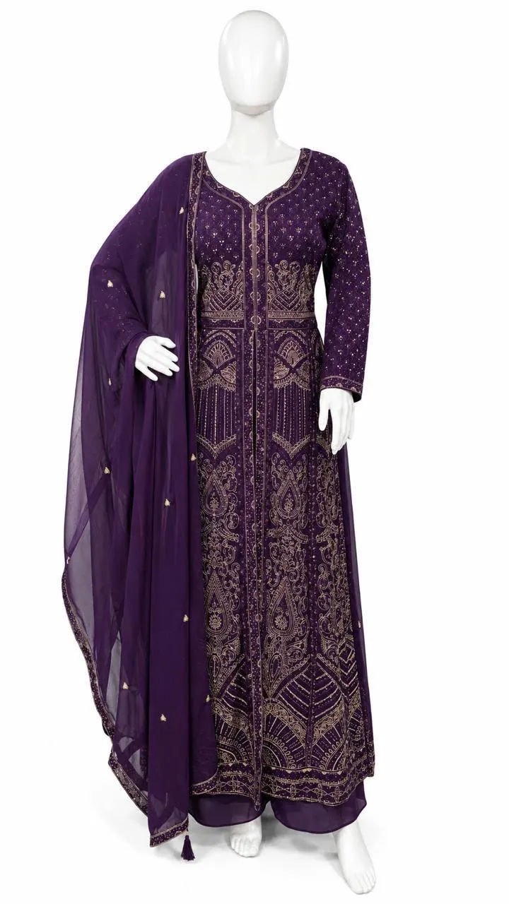 Flared center Cut Anarkali with Flared Palazzo