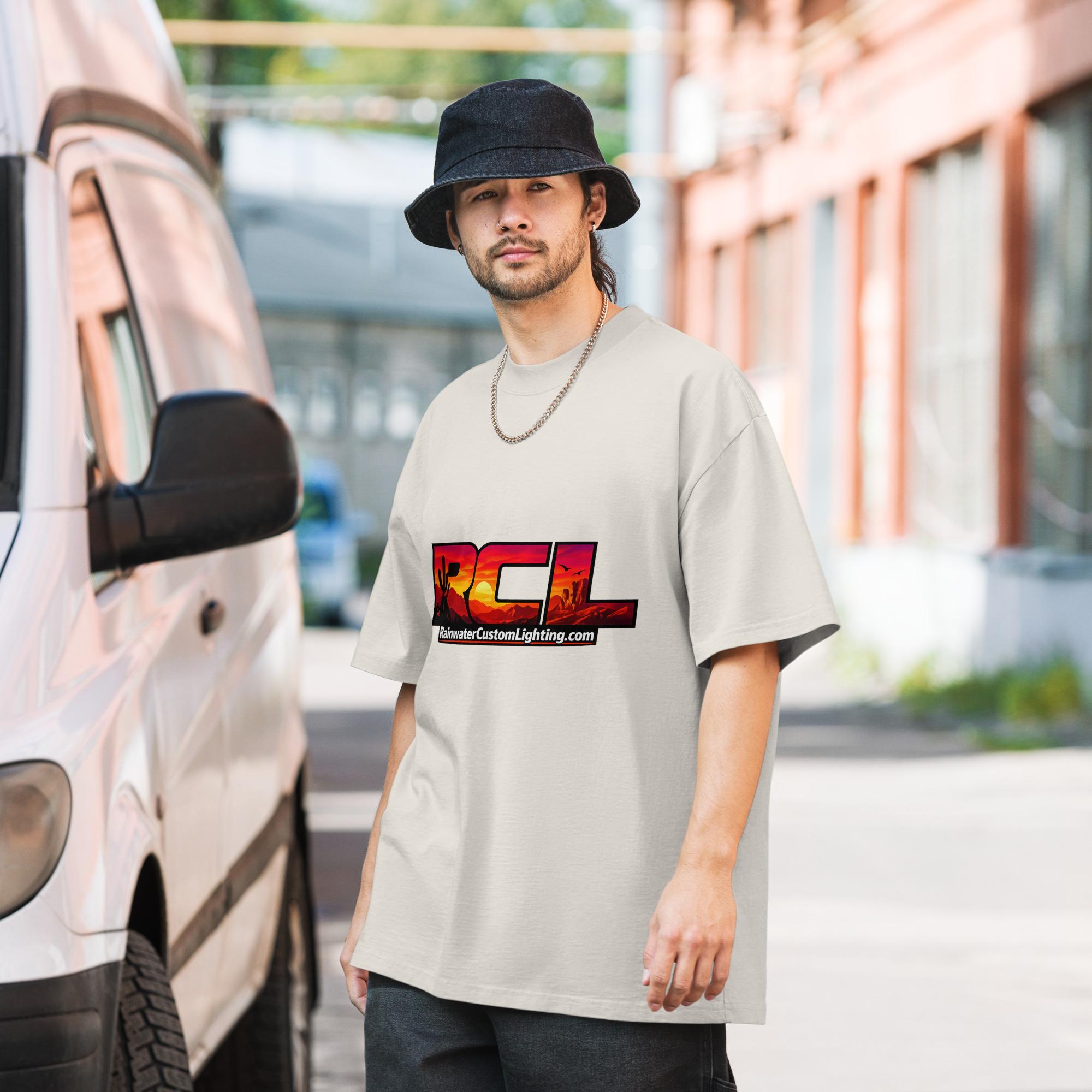 oversized faded RCL logo shirt
