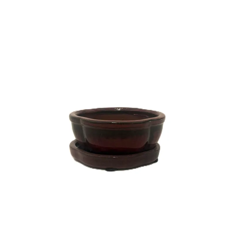 Bonsai ceramic pot 5" BPGAS 05S w. saucer case of 18