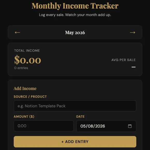 Monthly Income Tracker