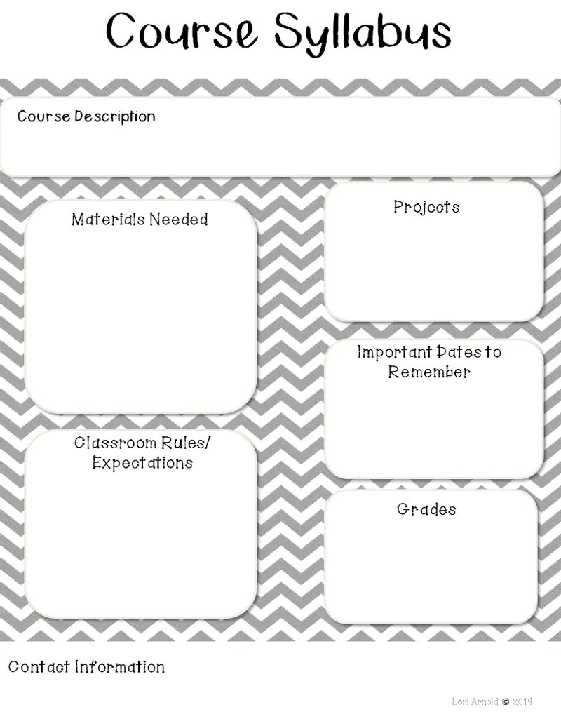 Back to School Editable Syllabus Template for Middle School and High School