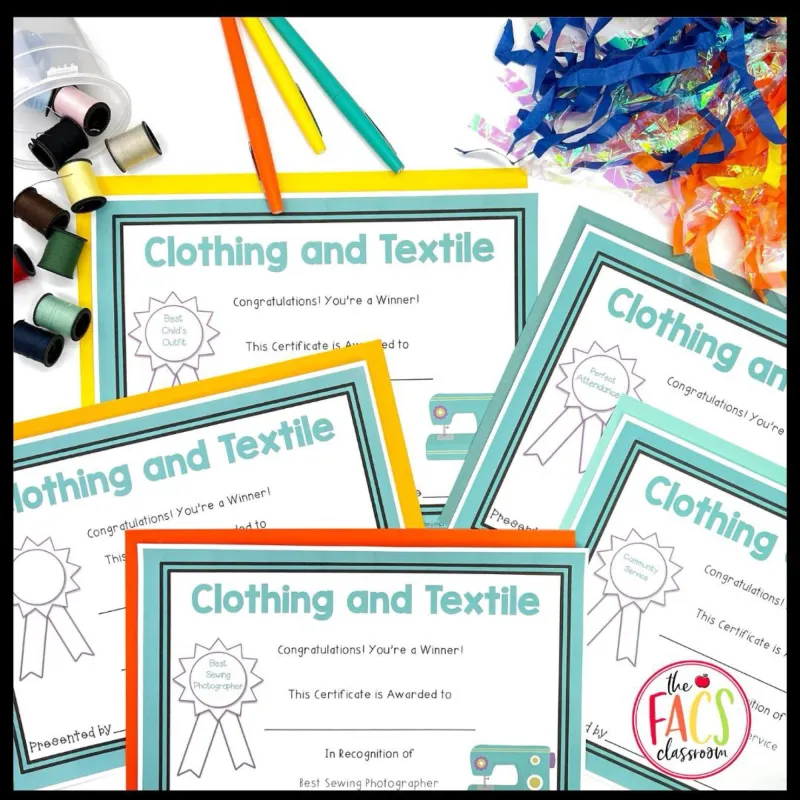 End of the Year Awards for High School Sewing and Fashion and FCS