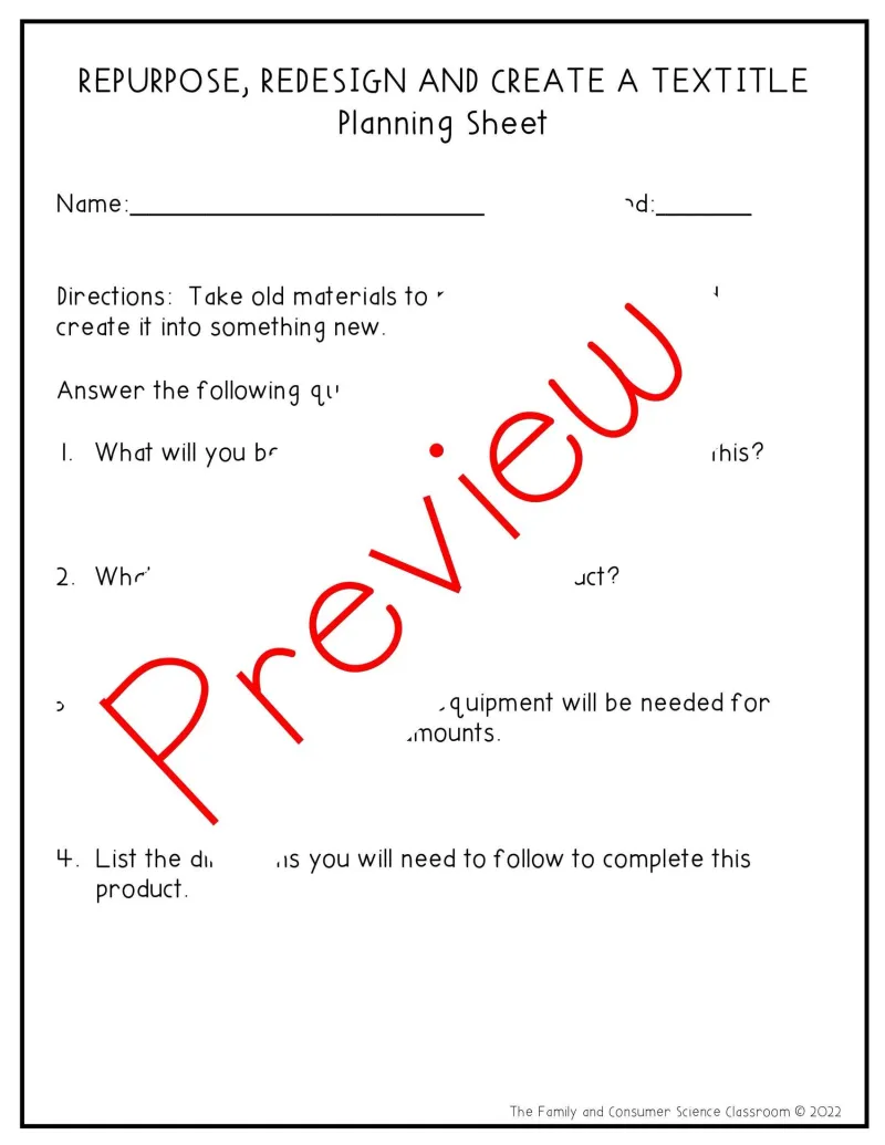 Fashion Design Recycling and Up Cycling Project | Sewing | FCS | Life Skills