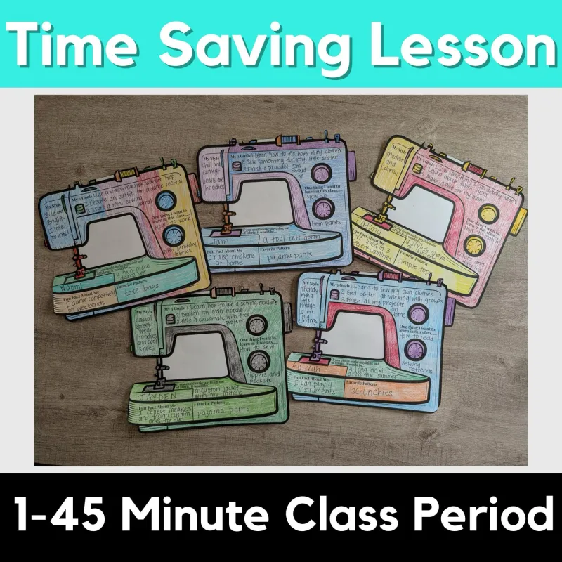 Back to School Ice Breaker Sewing Machine All About Me | FCS | Sewing