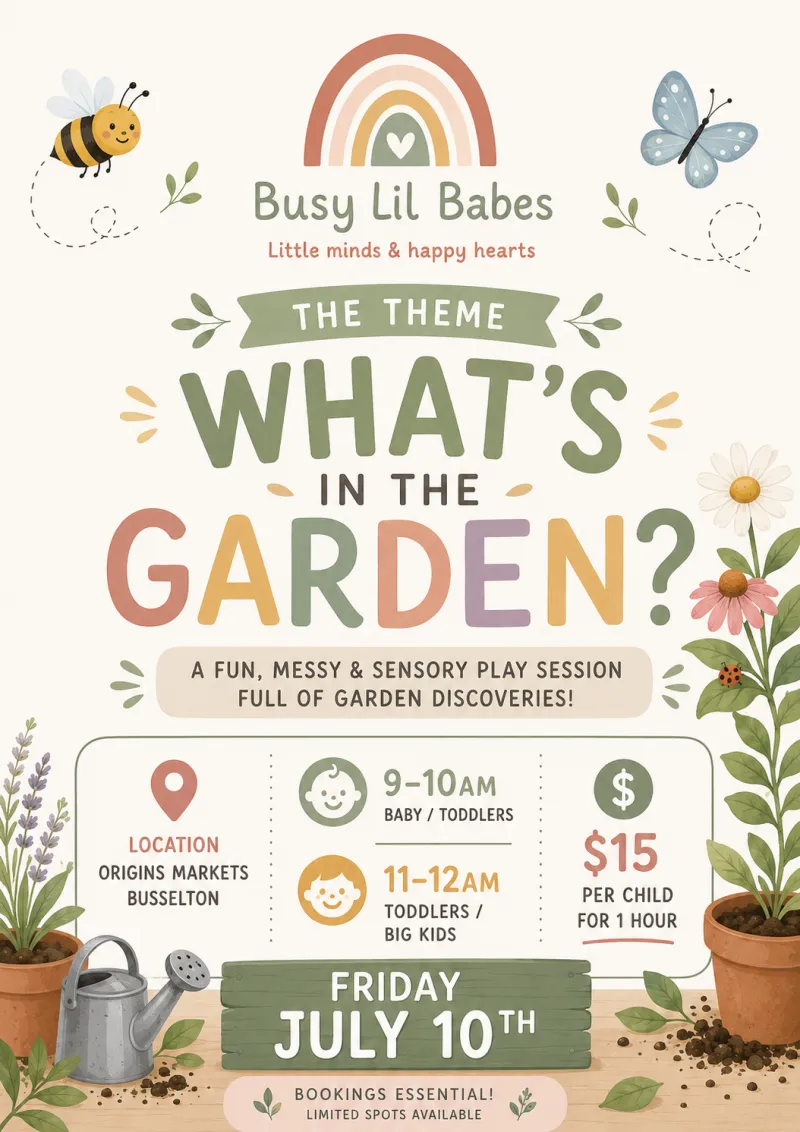 BUSSELTON Messy sensory play at Origins Market 10th July 