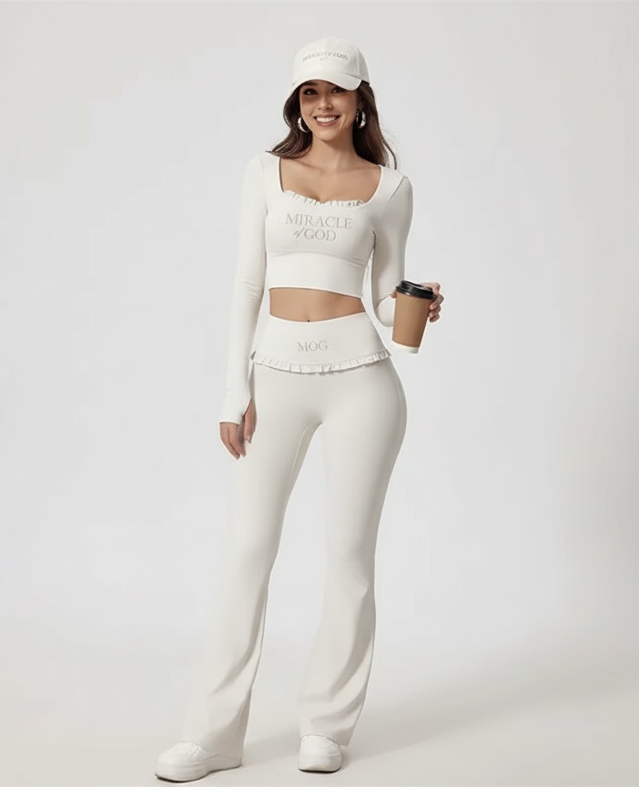 Covered by Grace Ruffled Athleisure Set - Pure Heart