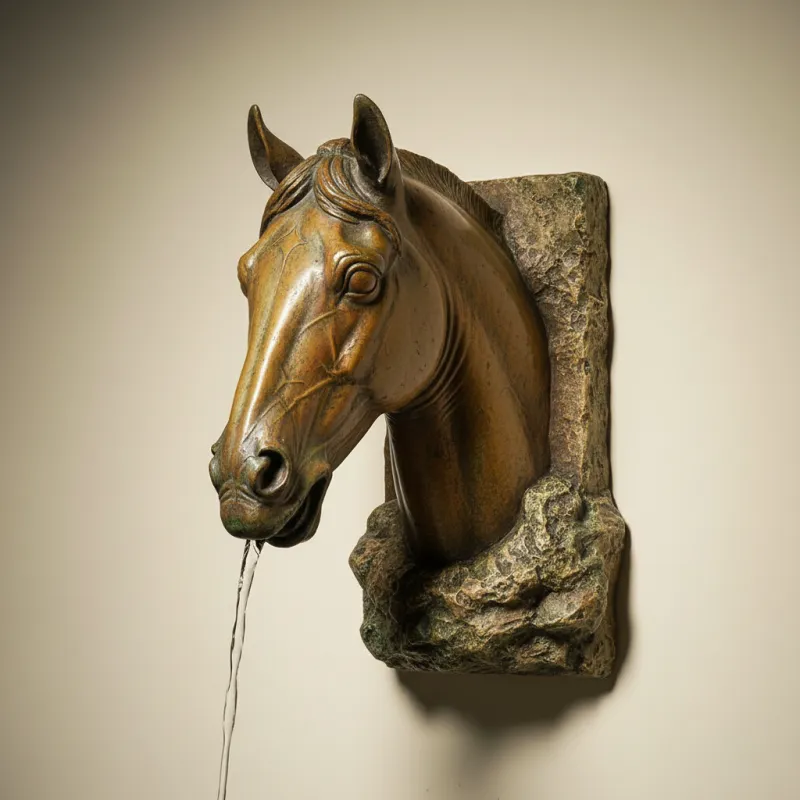 Bronze Horse Garden Wall Fountain Custom Bronze Sculpture PSB-001