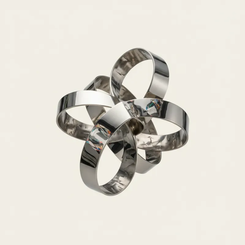 Modern Abstract Stainless Steel Sculpture for Outdoor Commercial Spaces and Luxury Shopping Centers PSSS-124