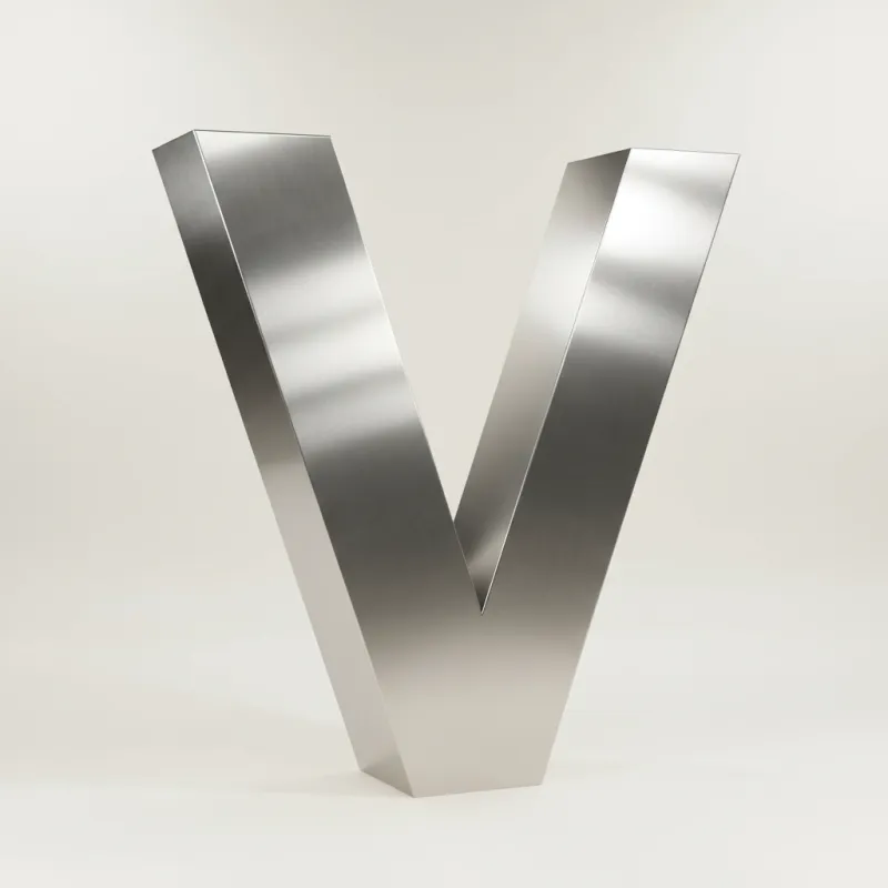 Modern Letter V Sculpture in Stainless Steel Sculpture for Building Entrances, Public Plazas or Commercial Spac PSSS-265