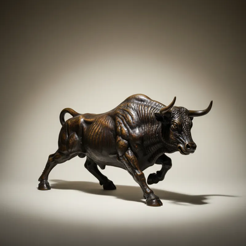 Bronze Bull Statue with Dynamic Stance for Commercial Plazas and Estate Entrances PSB-128