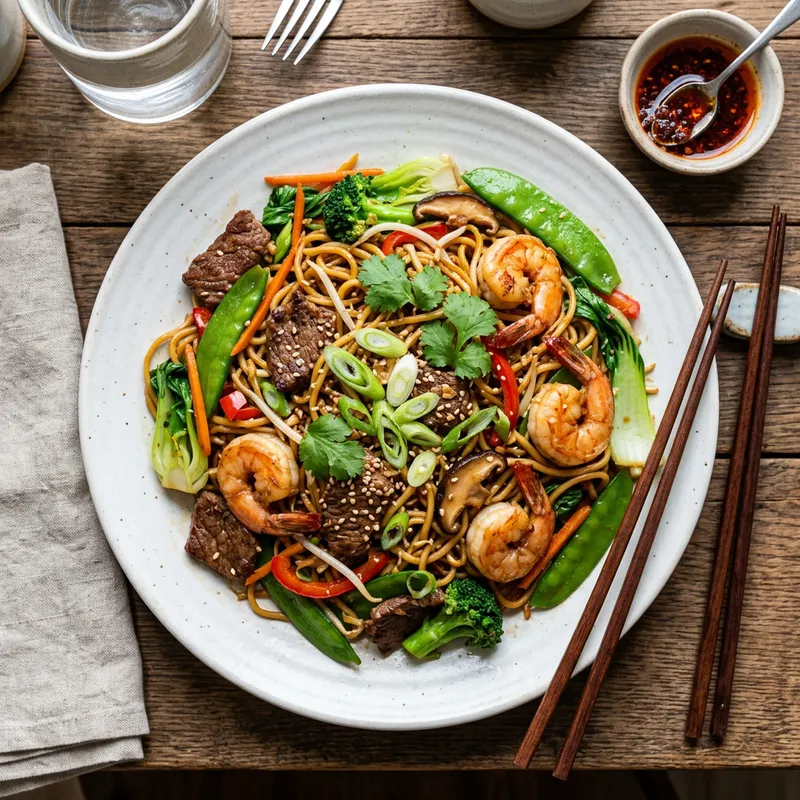 Beef or Shrimp Lo Mein