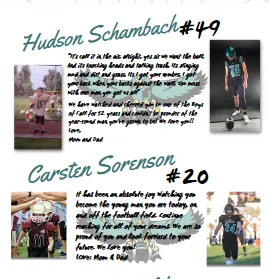 Senior Shout Out Game Day Program Full Page