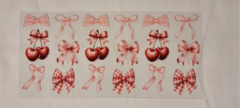 16oz UV DTF Wraps - Bows, Flowers and Cherries