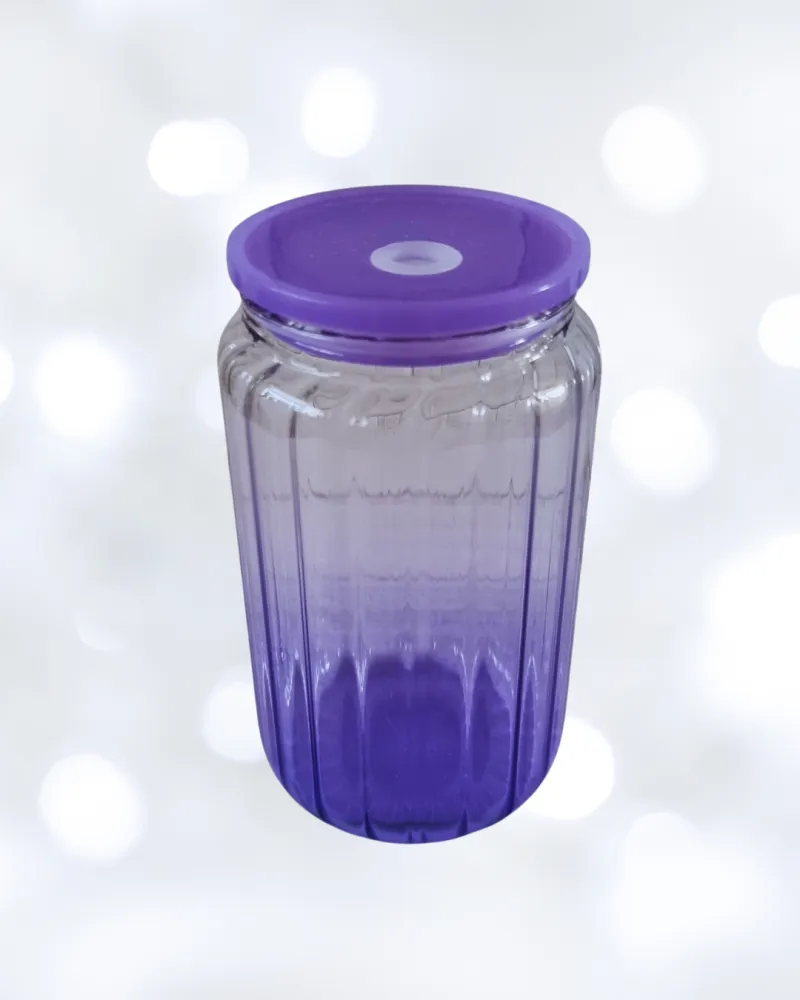 16oz Glass Ombre Ribbed Tumbler – Blanks