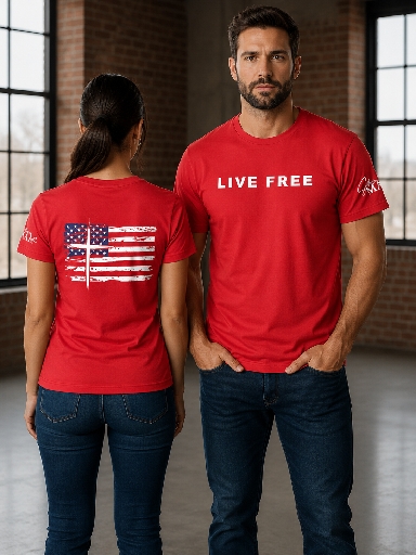 Live Free- Red- L