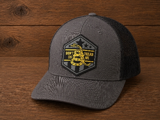 Fierce Don't Tread on Me-Diamond Rubber Patch- Charcoal & Black