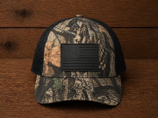 Fierce American Flag- Rubber Patch- Mossy Oak & Black