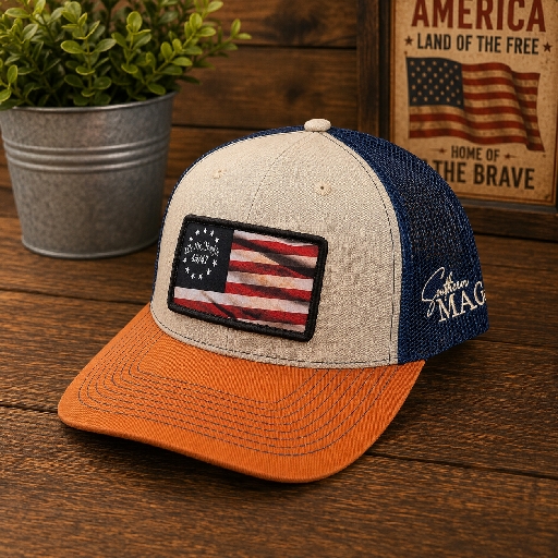 45/47- Orange, Blue & Tan