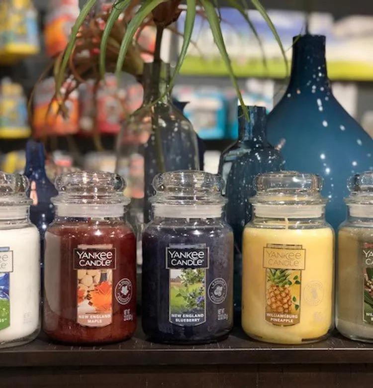 Image of five yankee candle candles.