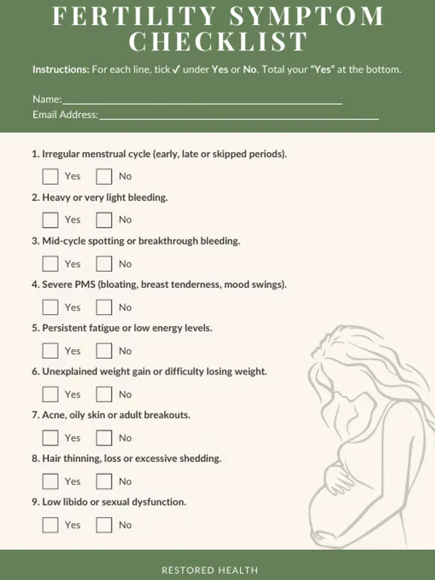 Hormone Balance & Fertility Symptom Checklist