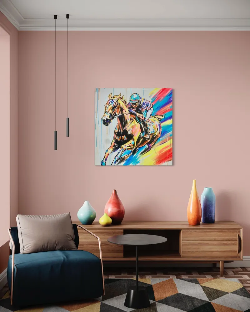 Rainbow Racehorse 32x32" 