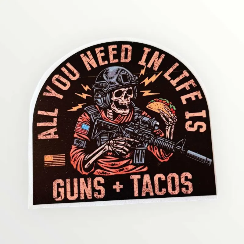 Guns and Tacos Sticker