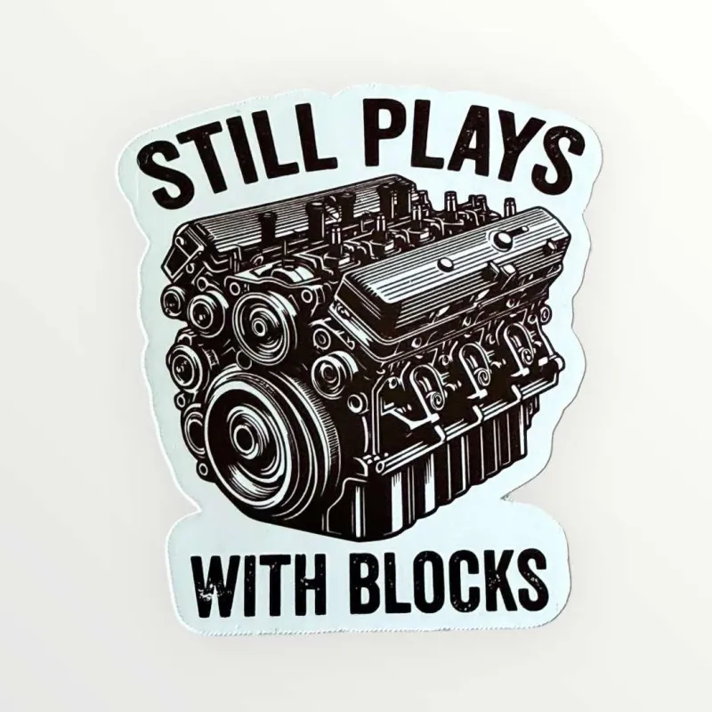 Still plays with Blocks Sticker
