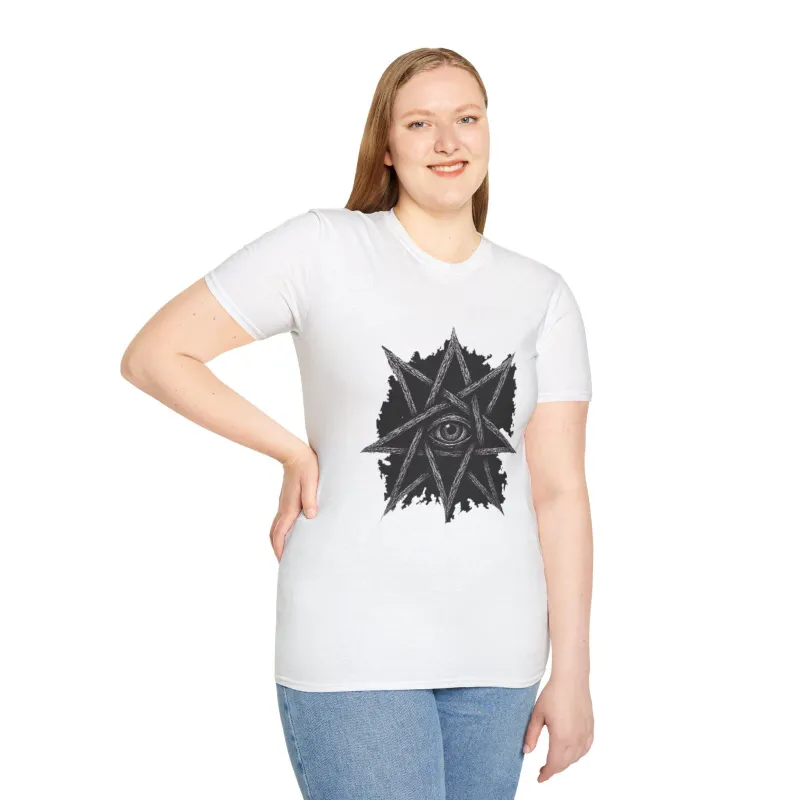 Mystical Eye Graphic T-Shirt | Unisex Softstyle Tee, Boho Style, Gift for Him & Her, Halloween T-shirt