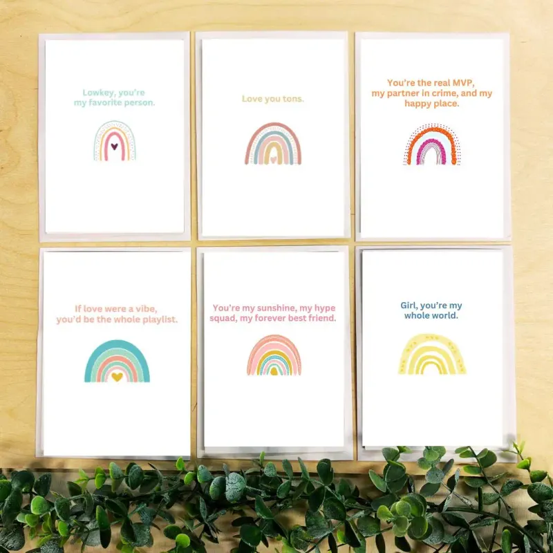 Funny & Relatable Valentine's Day Cards for Teen Girls, Cute Best Friend Valentines + stamps