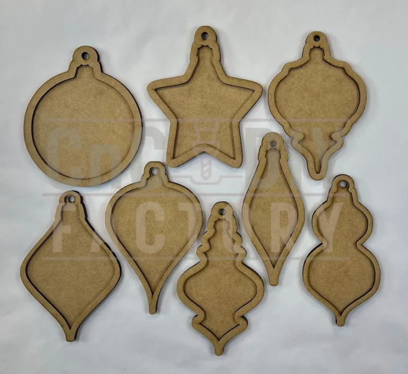 Vintage Farmhouse Laser Cut Ornament Set – Set of 8
