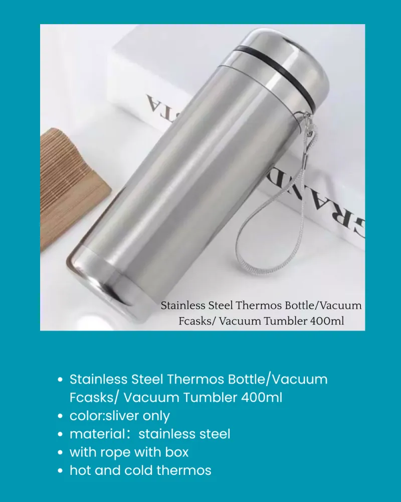 Aura Stainless Steel Thermos Bottle/Vacuum Fcasks/ Vacuum Tumbler 400ml