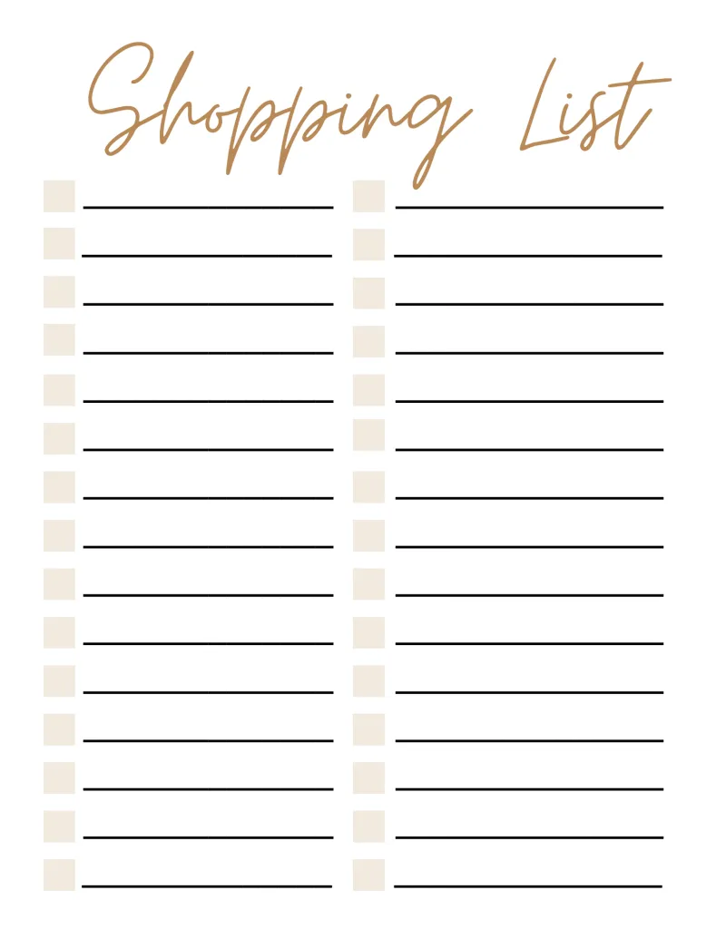 Shopping List