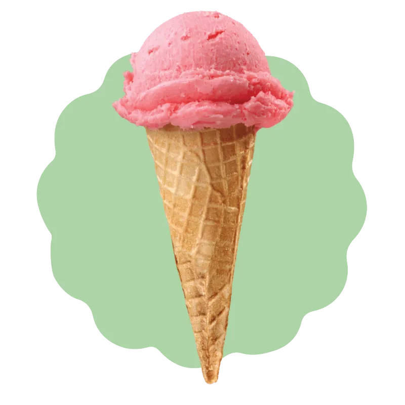 StrawVery Ice Cream Single Scoop Cone