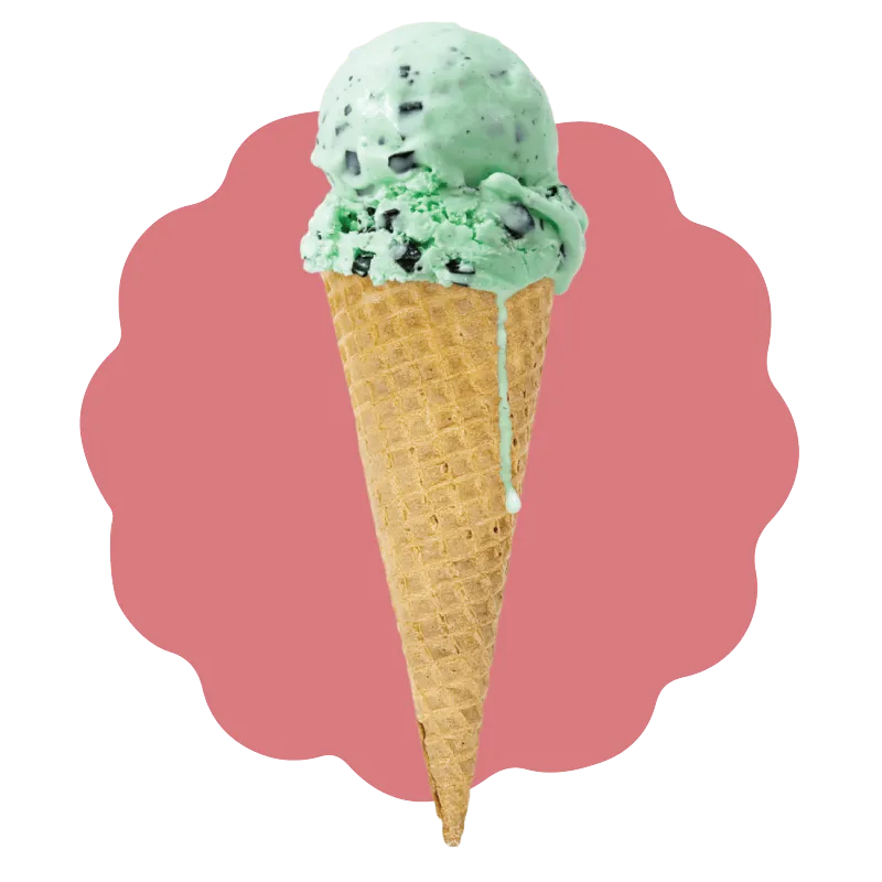 Minty Ice Cream Single Scoop Cone