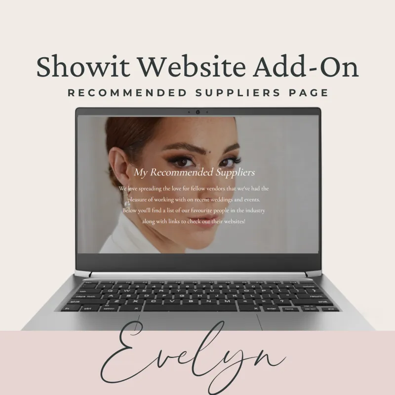  Evelyn Recommended Suppliers Showit Page Template 