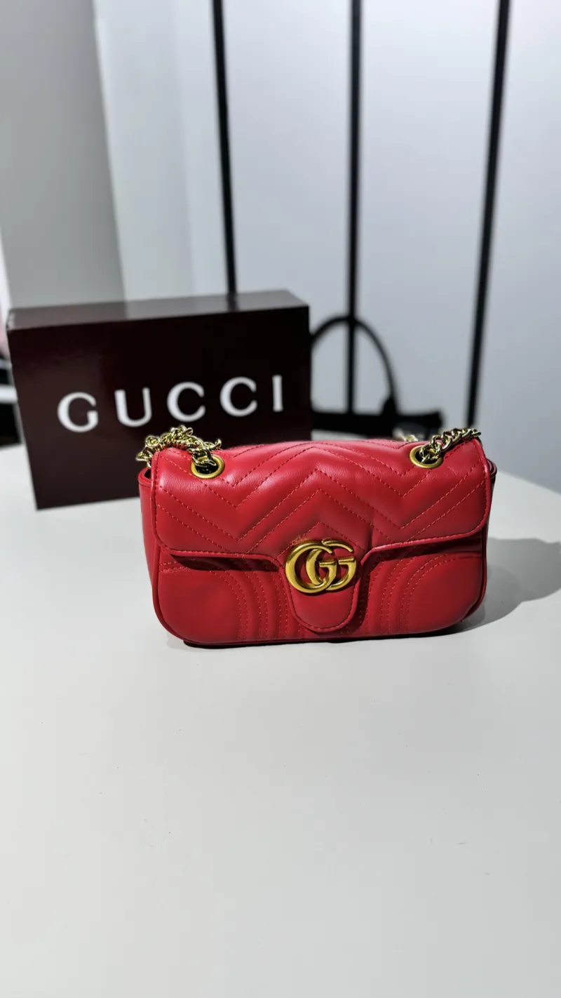 Gucci Marmont Shoulder Bag Super Master with Package Red 