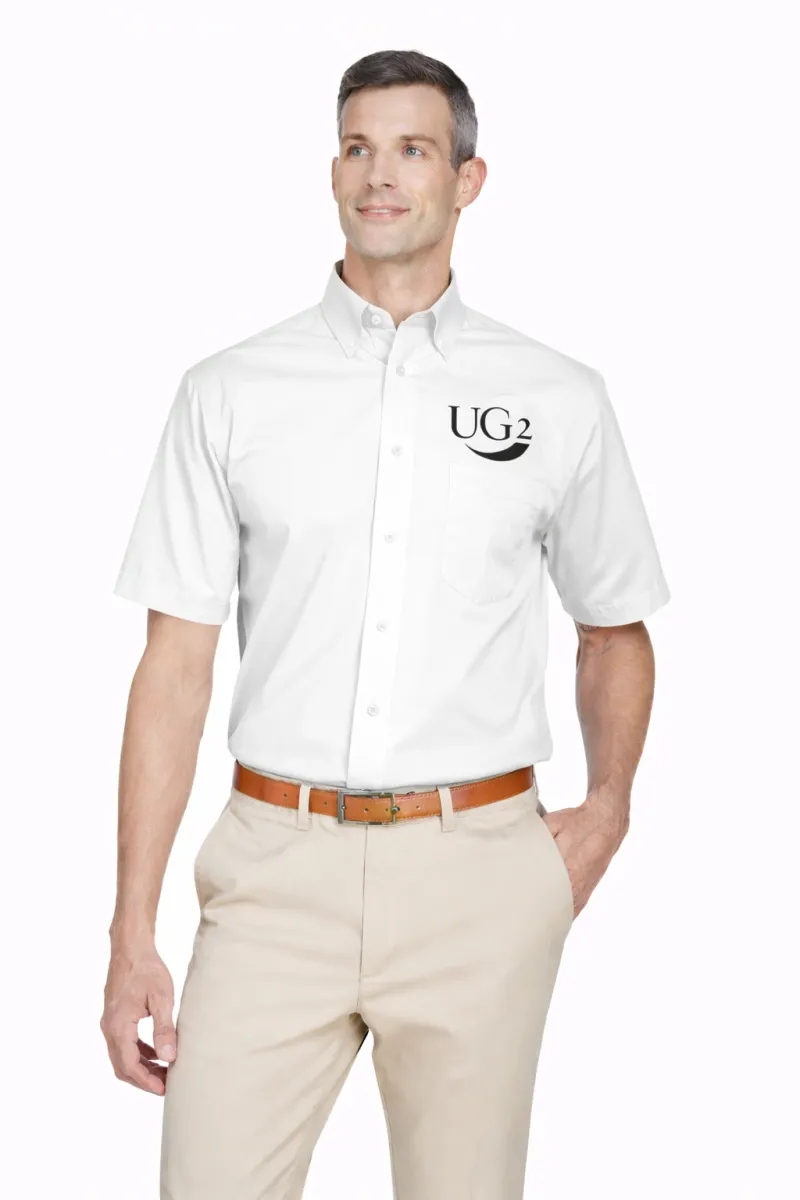 M500S HARRITON MEN'S EASY BLEND™ SHORT-SLEEVE TWILL SHIRT WITH STAIN-RELEASE